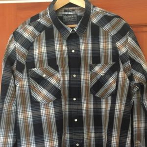Plaid snap button down
